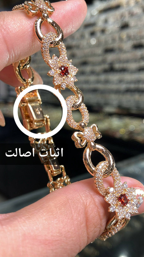 دستبند ژوپینگ اورجینال قفل کتابی | مدل یاقوت سلطنتی