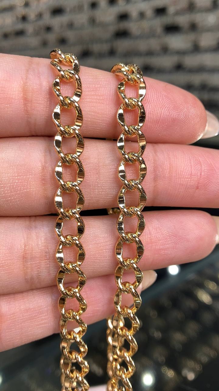 زنجیر ژوپینگ اورجینال بافت کارتیه کلاسیک، طراحی آینه‌ای جدید، ضخامت ۶ میل، طول ۵۰ سانت، قفل طوطی و آبکاری طلایی