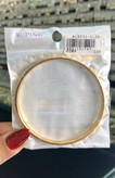 تصویر بستهبندی اورجینال النگو ژوپینگ با آبکاری طلایی، کد مدل ML3033-0126 و برچسب مشخصات محصول